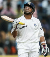 Sachin wacks back after being dismissed for 49 in the second innings